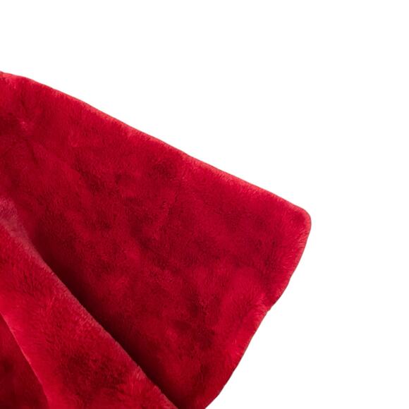 Martha Stewart Faux Fur Christmas Tree Skirt 60in Holiday Red New - Picture 6 of 11